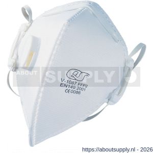 QS 878 stofmasker fijnstof FFP 2 vouwbaar met uitademventiel V-1087 - S50001818 - afbeelding 1