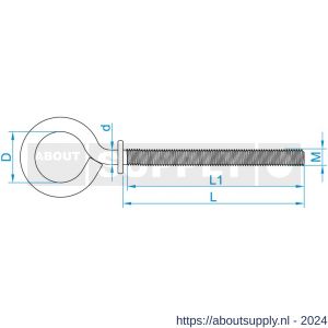 GebuVolco 012 schroefoog metrisch met borst M5x50 mm ijzer gegalvaniseerd - S50001507 - afbeelding 2