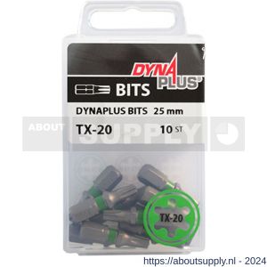 Dynaplus schroefbit 25 mm Torx TX 20 groen blister 10 stuks - S51407077 - afbeelding 2