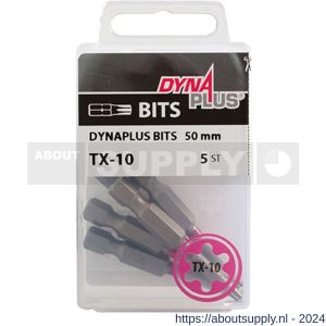 Dynaplus schroefbit 50 mm Torx TX 10 roze blister 5 stuks - S51407081 - afbeelding 2