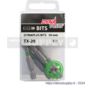 Dynaplus schroefbit 50 mm Torx TX 20 groen blister 5 stuks - S51407083 - afbeelding 2