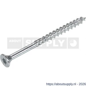 Dynaplus constructieschroef staal verzinkt VZ platkop PK met snijpunt Torx TX 30 6.0x140/70 mm 100 stuks - S51406081 - afbeelding 1
