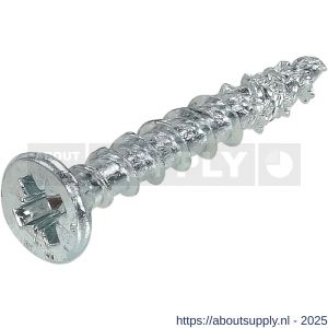 Dynaplus Unischroef staal verzinkt VZ platkop PK Pozidriv PZ 1 3.0x12 mm 200 stuks - S51405509 - afbeelding 1