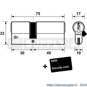 AXA dubbele veiligheidscilinder set 3 stuks gelijksluitend Xtreme Security verlengd 30-45 - Y21600130 - afbeelding 3