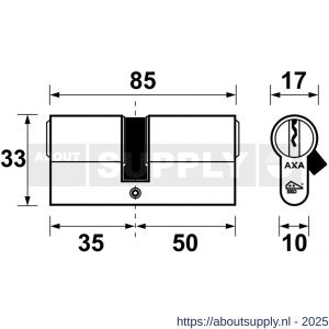 AXA dubbele veiligheidscilinder Security verlengd 35-50 - Y21600084 - afbeelding 2