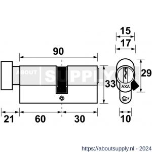 AXA knop veiligheidscilinder Security verlengd K60-30 - Y21600038 - afbeelding 2