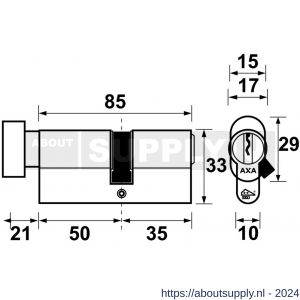 AXA knop veiligheidscilinder Security verlengd K50-35 - Y21600034 - afbeelding 2