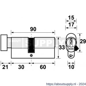 AXA knop veiligheidscilinder Security verlengd K30-60 - Y21600017 - afbeelding 2