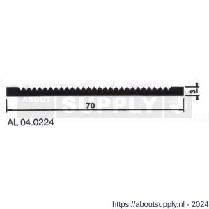 AluArt slijtstrip 70x3mm geboord en gesoevereind L 5000 mm aluminium brute - S20200710 - afbeelding 1