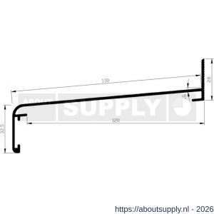 AluArt waterslagprofiel Roundline 5 graden 130/120 mm L 6000 mm aluminium brute - S20201123 - afbeelding 2