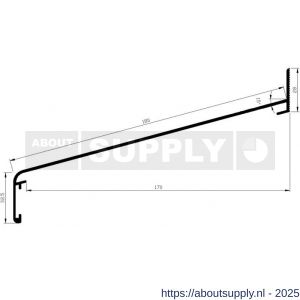 AluArt waterslagprofiel Roundline 15 graden 180/170 mm L 6000 mm aluminium brute - S20201130 - afbeelding 2