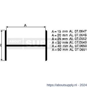 AluArt H-profiel 40 mm L 6000 mm aluminium brute - S20200770 - afbeelding 1