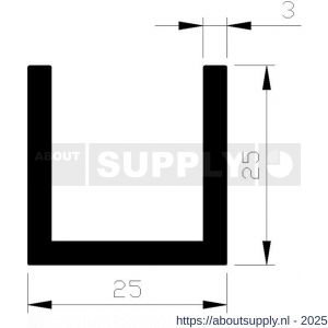 AluArt U-profiel 25x25x25x3 mm L 5000 mm aluminium geanodiseerd - S20200959 - afbeelding 1