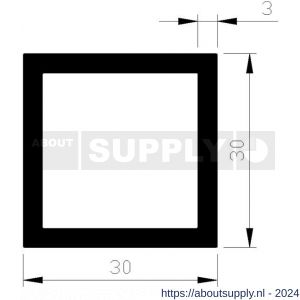AluArt vierkante buis 30x30x3 mm L 6000 mm aluminium onbewerkt - S20200474 - afbeelding 1