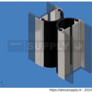 AluArt deurnaaldstel 2200 mm 1x deurnaald rubber smal en 2x profiel geboord aluminium brute - S20201366 - afbeelding 1