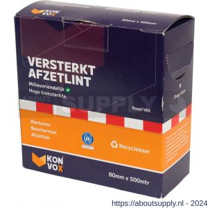 Konvox lint afzetband rood-wit 80 mm x 500 m - S50200426 - afbeelding 2