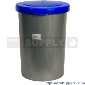 Gripline-A afvalcontainer kunststof 55 L grijs blauw deksel - S50200432 - afbeelding 1
