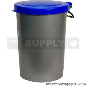 Gripline-A afvalcontainer kunststof 55 L grijs blauw deksel - S50200432 - afbeelding 2