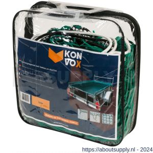 Konvox aanhangwagennet met hoeklussen en elastiek groen 200x300 cm - S50200849 - afbeelding 1