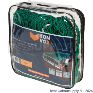 Konvox aanhangwagennet met hoeklussen en elastiek groen 160x300 cm - S50200848 - afbeelding 1