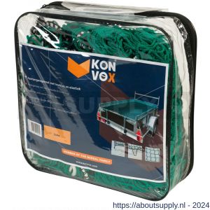 Konvox aanhangwagennet met hoeklussen en elastiek groen 200x400 cm - S50200851 - afbeelding 1