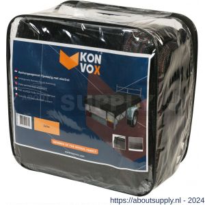 Konvox aanhangwagennet fijnmazig met elastiek 200x300 cm zwart - S50200864 - afbeelding 1