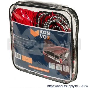 Konvox aanhangwagennet met hoeklussen en elastiek rood 150x200 cm - S50200854 - afbeelding 3