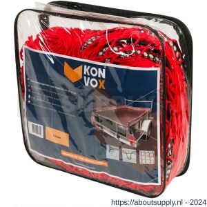 Konvox aanhangwagennet met hoeklussen en elastiek rood 250x400 cm - S50200856 - afbeelding 1