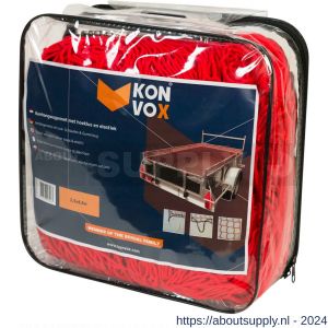 Konvox aanhangwagennet met hoeklussen en elastiek rood 250x450 cm - S50200857 - afbeelding 1