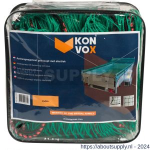 Konvox aanhangwagennet geknoopt met elastiek 2x3 m groen HDPE - S50200844 - afbeelding 1