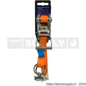 Konvox Smartlok Systeem spanband 25 mm ratel 909 fitting 5018 LC 750 daN 1m oranje - S50200823 - afbeelding 1