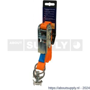 Konvox Smartlok Systeem spanband 25 mm ratel 906 fitting 5018 LC 400 daN 1 m oranje - S50200826 - afbeelding 2
