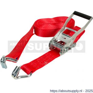 Konvox spanband 50 mm ratel 811 haak 1006 9 m LC 2500/5000 daN rood - S50200912 - afbeelding 3
