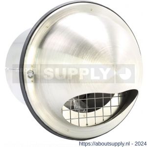 Nedco ventilatie RVS bolrooster diameter 125 mm met terugslagklep en grofmazig gaas - S24003256 - afbeelding 1