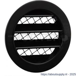 Nedco ventilatie aluminium schoepenrooster met grofmazig gaas diameter 80 mm zwart - S24002435 - afbeelding 1