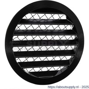Nedco ventilatie aluminium schoepenrooster diameter 160 mm zwart - S24002331 - afbeelding 1
