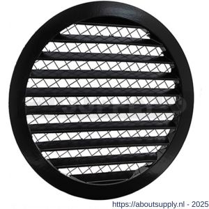Nedco ventilatie aluminium schoepenrooster diameter 250 mm zwart - S24002334 - afbeelding 1