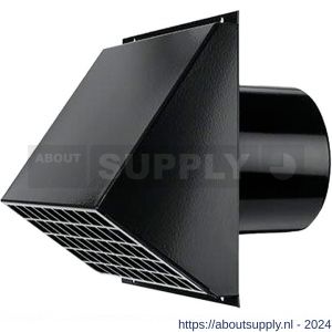 Nedco geveldoorvoerset aluminium muurrooster 150 mm zwart - S24000151 - afbeelding 1