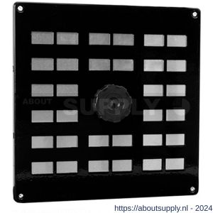 Nedco ventilatie aluminium schuifrooster 200x200 mm met gaas en draaiknop zwart - S24002089 - afbeelding 1