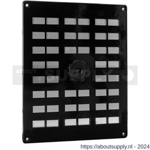 Nedco ventilatie aluminium schuifrooster 250x200 mm met gaas en draaiknop zwart - S24002092 - afbeelding 1