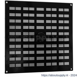 Nedco ventilatie aluminium schuifrooster 300x300 mm met gaas en draaiknop zwart - S24002095 - afbeelding 1