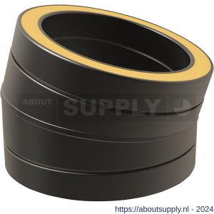 Nedco rookgasafvoer dubbelwandig diameter 80 mm bocht 15 graden zwart - S24000157 - afbeelding 1