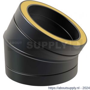 Nedco rookgasafvoer dubbelwandig diameter 80 mm bocht 30 graden zwart - S24000158 - afbeelding 1