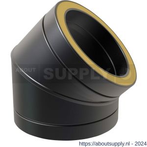 Nedco rookgasafvoer dubbelwandig diameter 80 mm bocht 45 graden zwart - S24000159 - afbeelding 1