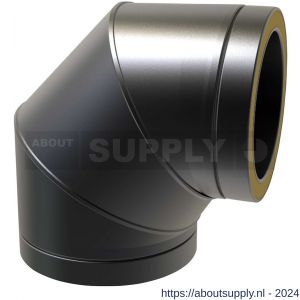 Nedco rookgasafvoer dubbelwandig diameter 80 mm bocht 90 graden zwart - S24000160 - afbeelding 1