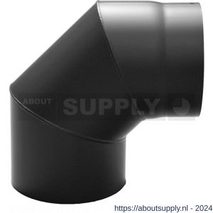 Nedco rookgasafvoer zwart staal 2 mm 130 mm bocht 90 graden - S24000896 - afbeelding 1