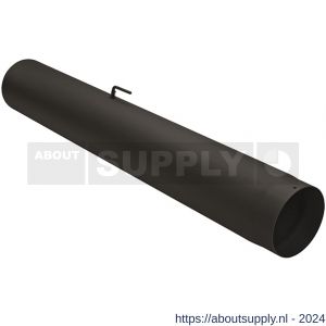 Nedco rookgasafvoer zwart staal 2 mm 130 mm pijp 100 cm met klep met condensring - S24000900 - afbeelding 1