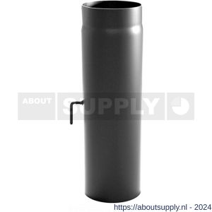 Nedco rookgasafvoer zwart staal 2 mm 130 mm pijp 100 cm met klep - S24000903 - afbeelding 1