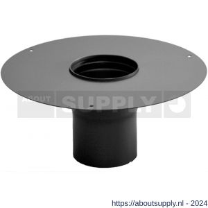 Nedco rookgasafvoer zwart staal 2 mm 150 mm afdekplaat met nisbus 20 cm - S24000910 - afbeelding 1
