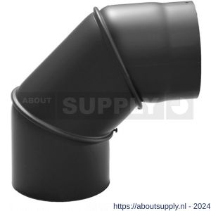 Nedco rookgasafvoer zwart staal 2 mm 150 mm bocht 90 graden verstelbaar - S24000915 - afbeelding 1